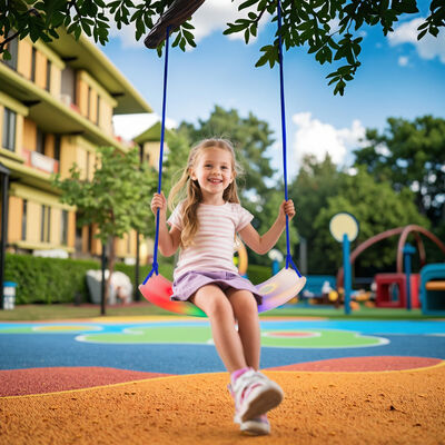 Prezzo buono Altalena per bambini moderna ed ecologica in plastica con colori touch change, seggiolino singolo per parco giochi all'aperto in giardino in linea