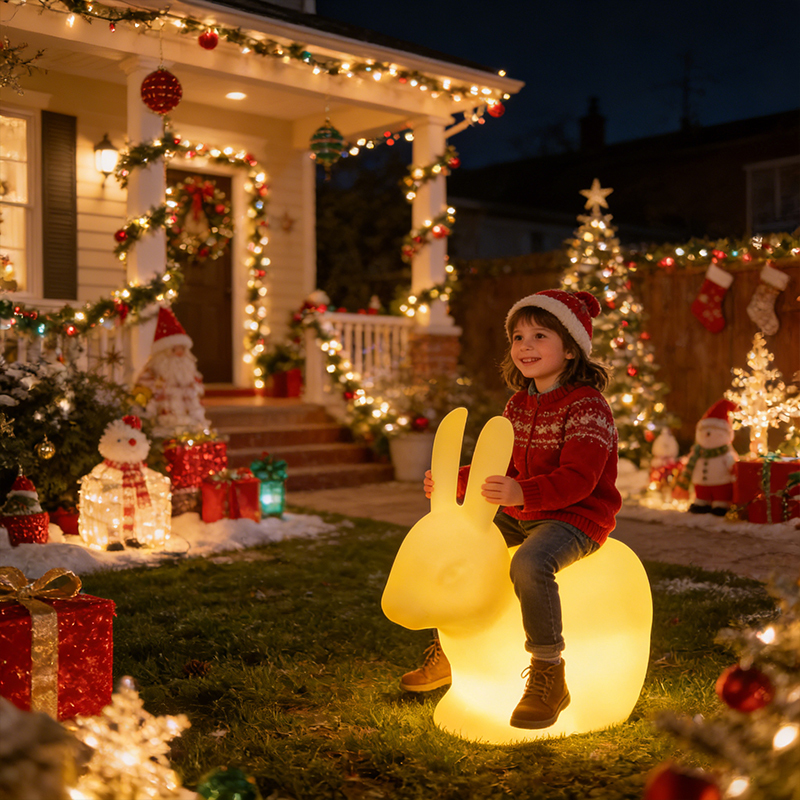 Ring Light Rabbit Kids LED Rabbit Chair Night Light – Bunny Seat Lamp for Indoor ...