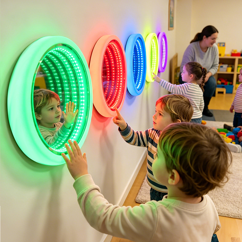 Round Infinity Tunnel Light | Circular RGB LED Wall Lamp for Gaming & Decor