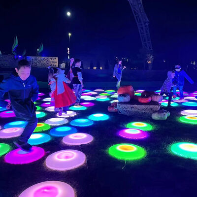 Good price 5000K Daylight Color Temperature Round Shape Outdoor Led Lighted Floor Dance Tiles Interactive Led Floor Panel Solutions online