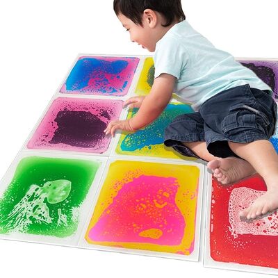 Guter Preis Kindermöbel Spielen Lernen Sensory Gel Pads Gelee Glitter Flüssigkeit Sensory Fliesen 3D Pads Fidget Spielzeug Taktile Spielzeug Bodenfliesen Online