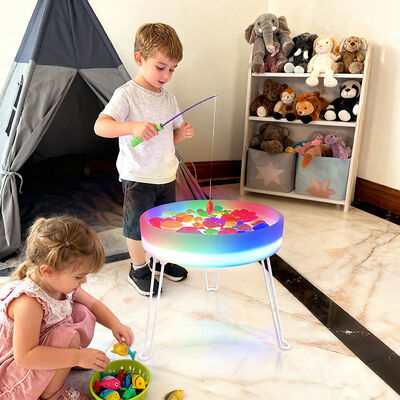 Buen precio Mesa táctil plegable interactiva para niños con luces y música de cambio de color Juguete sensorial educativo impermeable para niños en línea