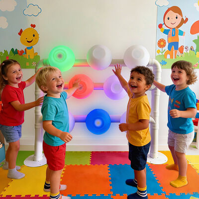 LED Interactive Whack-A-Mole Wall Game With Music For Educational Reaction Training Durable Plastic Construction