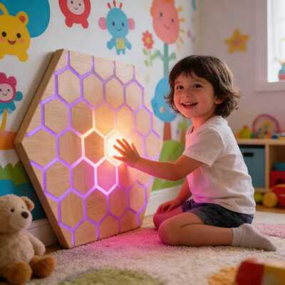 Buen precio Mesa interactiva con panel táctil y diseño de panal | Mesa de juego sensorial táctil sensible para niños y salas sensoriales en línea