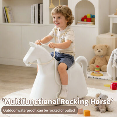 Bom preço Brinquedo de cavalo de balanço para crianças pequenas, cavalo de balanço 2 em 1, material de PE ecológico, brinquedo seguro para bebês para brincar dentro e fora de casa on-line